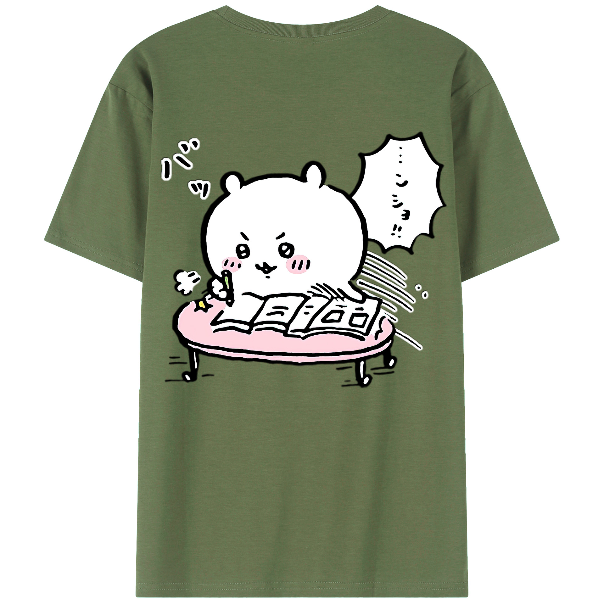 （画像用） ちいかわ ちいかわ Chii-kawa chiikawa 綿100％ メンズ半袖Tシャツ（バックプリント） 通気性